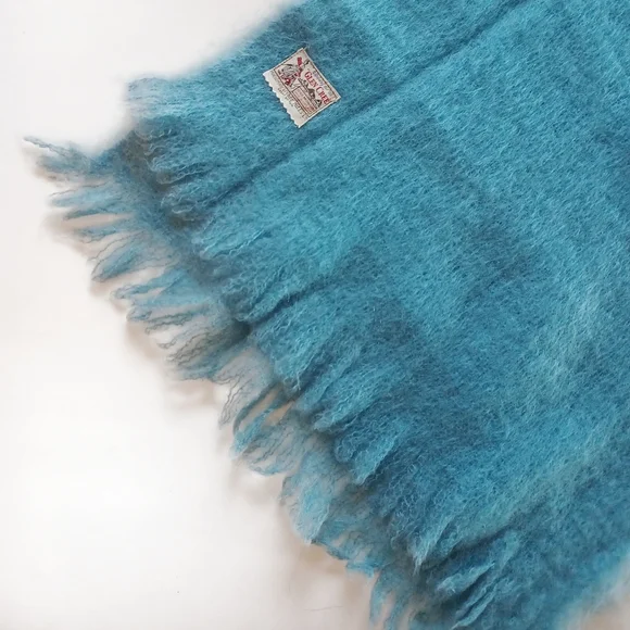 Vintage Cree mills Galloway for 00 "Glenn Cree" 100% mohair scarf - Picture 5 of 7